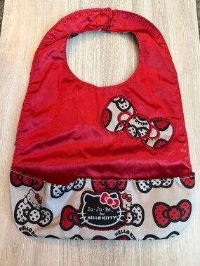 Ju-Ju-Be Hello Kitty Red and White Baby Bib with Bow Motif